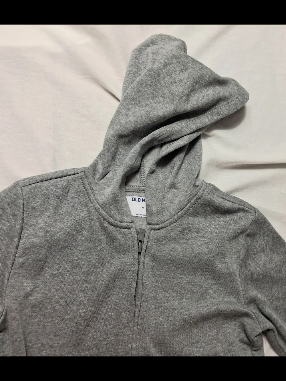 Old Navy Toddler Hooded Sweat Jacket Size 4T Gray Full Front Zip Long Sleeve NEW